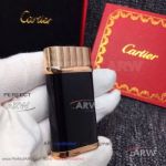 ARW 1:1 Perfect Replica 2019 New Style Cartier Classic Fusion Black Lighter Cartier Black And Rose Gold Cap Jet Lighter